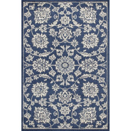 Homeroots 5 ft. 3 in. x 7 ft. 7 in. UV-Treated Polypropylene Denim Area Rug 354070